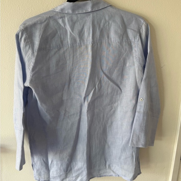 Margaret O'Leary Sky Blue Button-Up Blouse - Picture 4 of 5